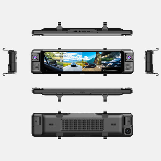 D80 4-Channel 4K Mirror Dash Cam, 11” touchscreen, ADAS, BSD, night vision, parking mode, 64GB card.