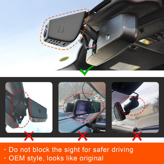 Mangoal Front 4K & Rear 1080P Dash Cam for Ford F150 & Super Duty, WiFi App, GPS, includes 128GB card.