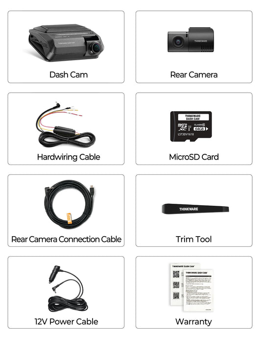 THINKWARE ARC900 2CH 4K Dash Cam, HDR, Night Vision 4.0, WiFi, GPS, touchscreen, includes 64GB card.