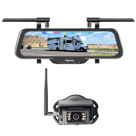 Haloview Byte Tango BT10 Wireless 10" Monitor 1080P Rear View Mirror Dashcam Backup Camera System-BT10