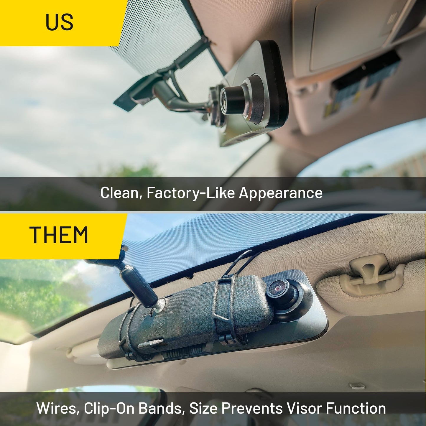 Stinger Jeep Wrangler JL 4K Mirror Dash Cam, 2K rear cam, night vision, DVR, 64GB SD, impact detection.