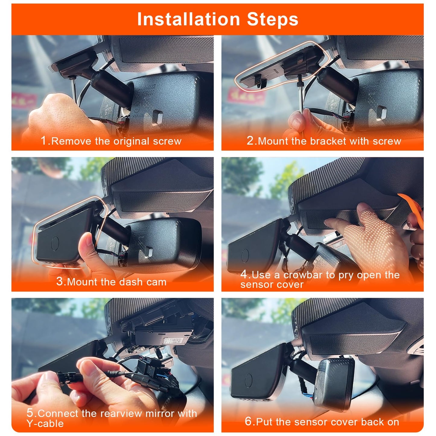 Mangoal Front 4K & Rear 1080P Dash Cam for Ford F150 & Super Duty, WiFi App, GPS, includes 128GB card.