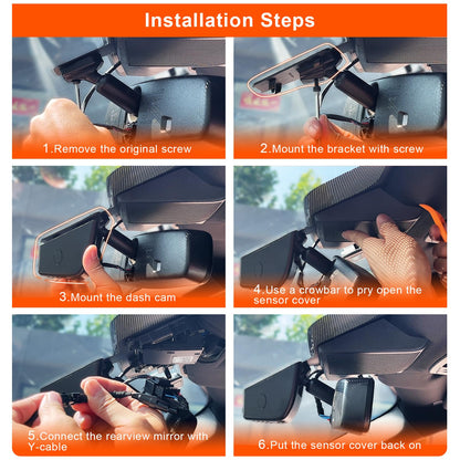 Mangoal Front 4K & Rear 1080P Dash Cam for Ford F150 & Super Duty, WiFi App, GPS, includes 128GB card.